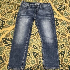 Men’s BKE Buckle Nolan Straight Leg Boot Cut  Stretch Jeans 36 S 37x29